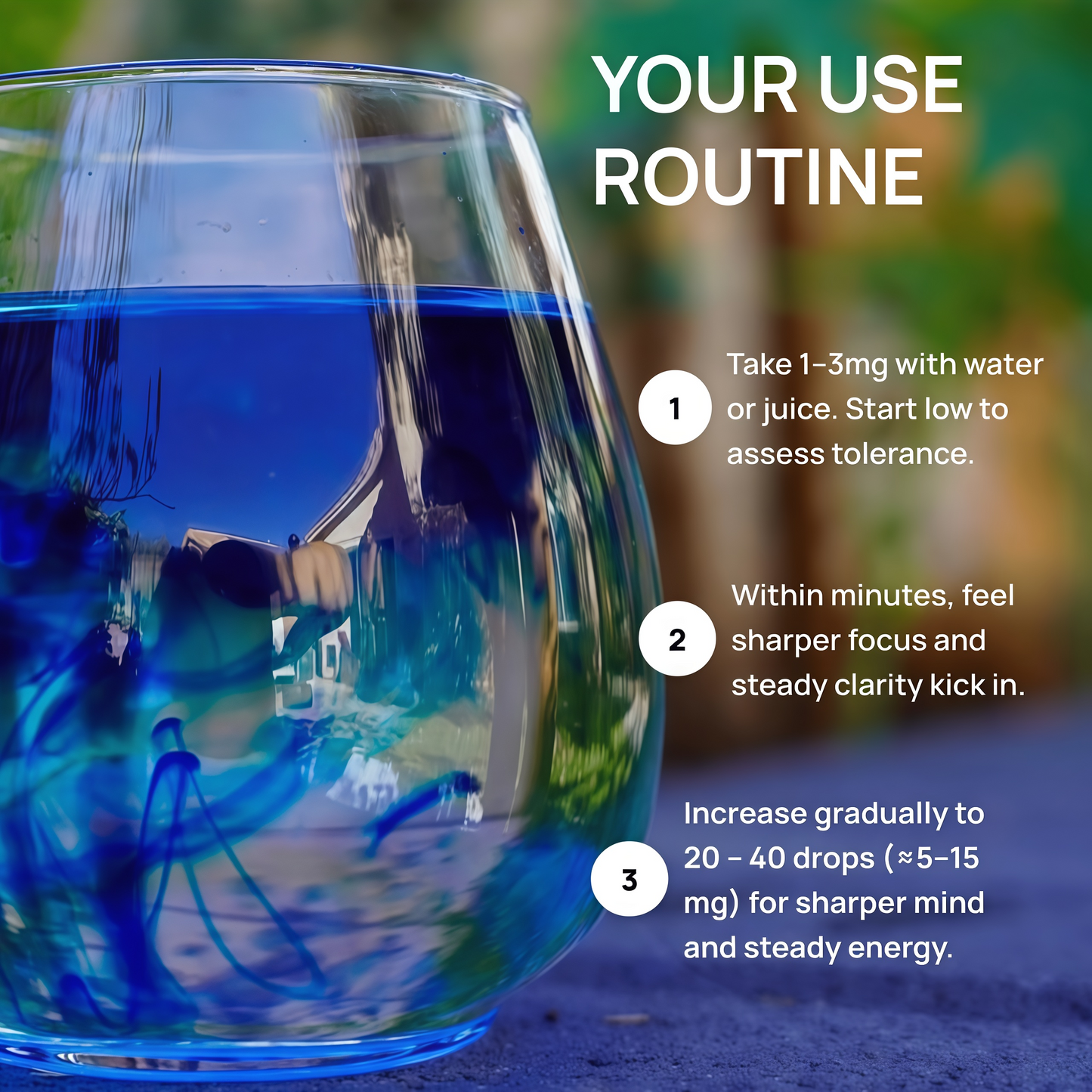 Meraki Blu USP Grade Methylene Blue Solution, 1% Formula, 30 mL Third-party tested methylene blue solution, high-purity 1% liquid formula in a 30 mL glass dropper bottle.